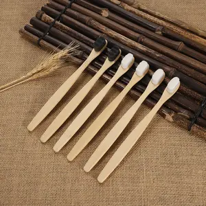 Круглые задние плоский бамбуковая зубная щетка для зубных щеток из бамбуковой древесины зубная щетка из бамбука, способный преодолевать Броды для взрослых