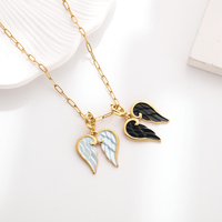 Breloques en acier inoxydable plaqué or CHINTEN, à faire soi-même, en forme de cœur, avec des ailes d'ange, bijoux avec zircon pour la Saint-Valentin