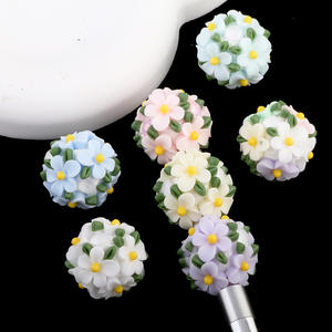 Offre Spéciale peint à la main Rose fleur acrylique perles couleurs mélangées 21mm perles en plastique pour créatif bricolage stylo fabrication de bijoux-pour Bracelet - Product Image 4