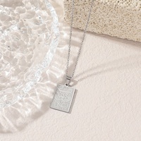 Collar con Colgante de Joyería de Moda de Acero Inoxidable Chapado en Oro con Ayat Al-Kursi, Religioso, Musulmán, Islámico, Árabe, para Ramadán, Eid, Mujeres y Hombres