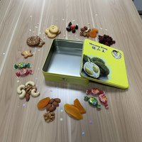 Boîtes en fer blanc de luxe de forme carrée de qualité alimentaire pour biscuits, gâteaux et autres produits, en métal et étain.