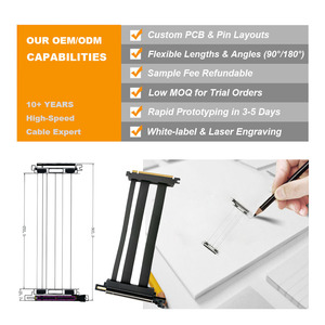 Cable Riser PCIe 5.0 X16 de Doble Reversa, Compatible con Diseño Personalizado, Cables <span class=keywords><strong>PCI</strong></span> Express para <span class=keywords><strong>PC</strong></span> Gaming ITX - Product Image 5
