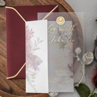 Enveloppe en carton rigide noire à double porte personnalisable, invitation de style européen, estampage à chaud en or, cadeaux promotionnels
