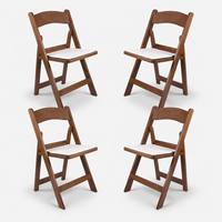 Chaise pliante en résine à faible coût d'entretien avec finition imitation bois pour la salle à manger à domicile et les événements commerciaux, intérieur, extérieur, jardin, pique-nique