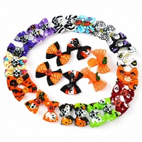 Accessoires pour animaux de compagnie pour Halloween : Nœuds papillon et bandeaux décoratifs à motifs Crâne/Fantôme/Citrouille pour chiens et chats