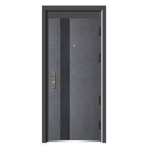 Acciaio americano porta d'ingresso in legno a buon mercato corazzato antiproiettile 48 pollici commerciale esterno di sicurezza porte anteriori con serratura intelligente - Product Image 2