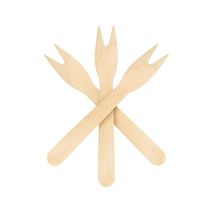 Fourchettes à fruits jetables biodégradables en bois de bouleau 85mm 120mm Mini Écologiques Échantillons Gratuits Vaisselle Simple pour Mariages