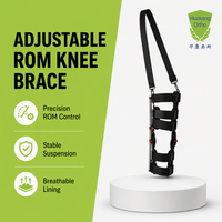 Attelle de genou médicale à molette à pression avec sangle dorsale réglable pour la récupération des blessures orthopédiques