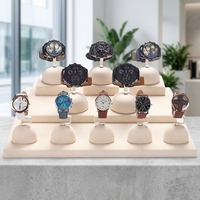 Présentoir de Luxe pour Montres et Bracelets – Support de Présentation pour Montres de Marque en Cuir Suédé