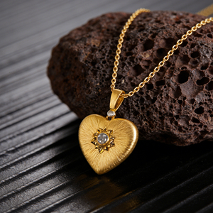 CUSTOM <b>SILVER</b> 10K/14K GOLD PLATED <b>SOLID</b> GOLD LAB GROWN DIAMOND ZICON ENGAGEMENT CLUSTER <b>NECKLACE</b> UNISEX CUTE ANNIVERSARY PARTY - Product Image 5