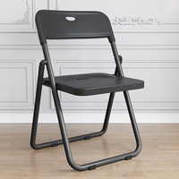 Chaise pliable empilable avec dossier, design simple, en plastique, pour usage domestique, convient aux adultes, extérieur, bureau, dortoir, étudiants