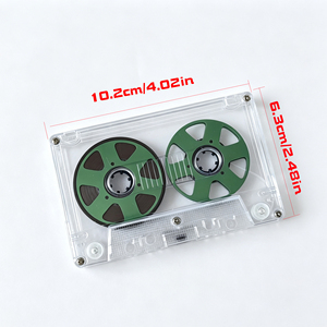Cassette audio transparente avec bobines pour enregistrement et collection, style vintage, magnétique - Product Image 3