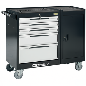 Fasano Tools Rolling Tool Cabinet 5 <b>Drawer</b> With Door Lockable Storage For <b>Workshop</b> Use - Product Image 2