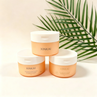 Pot en PP XINKAI 100g 150g, Contenant cosmétique à couvercle rabattable avec cuillère, Pot vide pour masque facial et beurre corporel