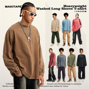 BE270L Personnalisé 100% Coton Automne Teint Uni 270GSM Épaules Tombantes Vintage Oversize Luxe Haute Qualité Lavage Acide Effet Pierre - Product Image 2