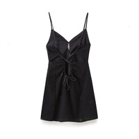 Robes mini décontractées et polyvalentes pour femmes, tissées, respirantes, à fines bretelles, taille naturelle, pour les fêtes