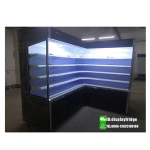 Thẳng đứng thương mại mở phía trước tủ lạnh siêu thị sữa Showcase sữa chua góc đa boong mở hiển thị mát với góc - Product Image 5
