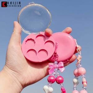 Palette de fards à paupières rose personnalisée à 5 couleurs, boîte à poudre, emballage de maquillage, blush, conteneur, palette de correcteur, boîte à poudre compacte - Product Image 3