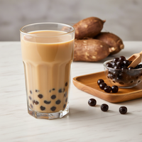 Ingrediënten voor Bubble Tea: Tapioca parels, poppende boba, jelly, mango, ananas, passievrucht, aardbei, perzik, bosbes smaak.