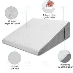 Bantal ganjal tempat tidur bantal ganjal untuk tidur asam refluks setelah operasi bantal segitiga Wedge untuk tidur Gerd mendengkur