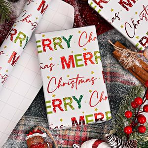 Merry Christmas <b>Wrapping</b> <b>Paper</b> 17 In X 32.8 Ft Double Side Recyclable Gift Craft <b>Paper</b> For Holiday Packaging - Product Image 4