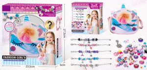 Kit de Fabricación de Joyas para Niñas EPT, Pulsera con Dijes y Bolsa de Unicornio de Peluche, Cuentas Coloridas, Manualidades DIY, Regalo para Mayores de 6 Años - Product Image 3