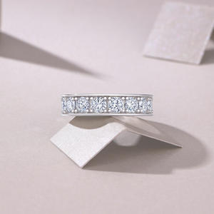 Mode Custom Logo S925 Zilver 4Mm Vvs1 Gra 5.4ct Moissanite Close Band Ring Voor Vrouwen Mannen Eeuwigheid Belofte Sieraden - Product Image 4