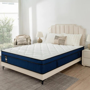Best-seller Matelas hybride de luxe à ressorts ensachés bleu Euro Top 10 ans de garantie disponible <span class=keywords><strong>en</strong></span> tailles Twin/Full/Queen/King - Product Image 2