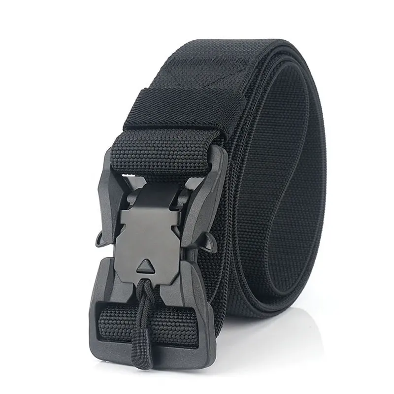 Magnetische Gesp Zwart Tactical Riem Quick Release Verstelbare Ademende Sneldrogende Riem Voor Buitensport Reizen Jacht