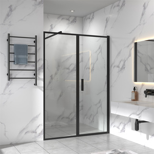 <span class=keywords><strong>Mampara</strong></span> de <span class=keywords><strong>Ducha</strong></span> Moderna con Puerta Corredera, Cristal Templado <span class=keywords><strong>y</strong></span> Marco de Aluminio, Diseño de <span class=keywords><strong>Plato</strong></span> Rectangular - Product Image 3