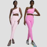 Ensemble de vêtements de sport pour femmes Scallop Active Wear, comprenant un soutien-gorge de sport à une épaule et un pantalon taille haute, pour la gym, le fitness et le yoga