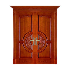 Pittura piatta Teak legno porta principale disegni oro stile <span class=keywords><strong>Vintage</strong></span> solido Teak legno anteriore Design a doppia porta - Product Image 4