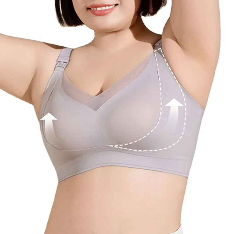 Plus Size Zwangerschapsbeha Volledige Dekking Push-Up 100G Borstvoeding Zwangerschapsbeha Grote Cup Anti Hangende Zwangerschapskleding Voedingsbeha