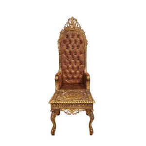 Sillón Individual Dorado de Lujo en Oferta, Respaldo Alto, para Banquetes de Boda, Estilo Clásico, Rey y Reina, Silla de Comedor - Product Image 2