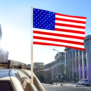 Produits directs d'usine personnalisés 12*18 pouces 100% polyester couleur brillant anti-décoloration anti-UV drapeau de fenêtre de voiture américain - Product Image 2