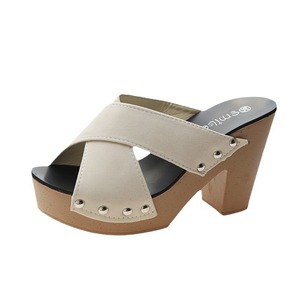 Fish Mouth Thick Sole Cross Strap Thick <b>Heel</b> Outwear Sals for Women Summer Fashion Elegant High <b>Heels</b> - Product Image 5