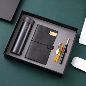 Chinese Red Cup Planner USB Drive Set Water Cup Notebook Custom Logo Business Gift Box Set Business Ready Multi-functional
