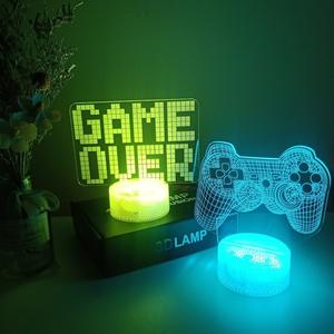 Lampe de bureau de jeu 3D miniature personnalisée, panneau de commande, icône, lampe de chevet LED, lumière décorative, 7 couleurs, pile AAA, USB, minimaliste - Product Image 5
