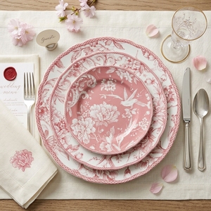 Platos de Cerámica con Estampado Floral Rojo al por Mayor, Juego de 8/10.5/12 Pulgadas, Vajilla Decorativa de Porcelana para Servicio de Mesa en Restaurantes y Hoteles - Product Image 1