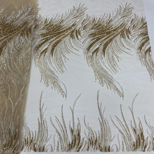 Nuovo abito da sposa con ricami tridimensionali a fiori e perline ricamati in <span class=keywords><strong>Tulle</strong></span> tessuto pizzo esclusivo tessuto di pizzo - Product Image 2