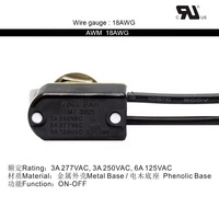 SPST ON-OFF 125V 6A interrupteur à bascule filaire câblage interrupteur à bascule moyen pour équipement électrique