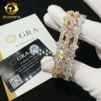 Bracelet Chaîne de Tennis Hip-Hop en Argent Sterling 925 Moissanite VVS Diamant de Laboratoire "Iced Out" Très Vendu