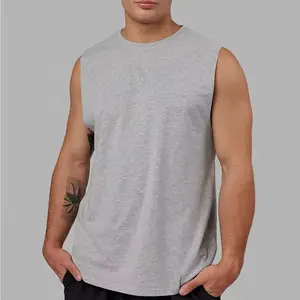 Erkekler için özel tasarım Singlet gri rahat çalışan eğitim Tank Top