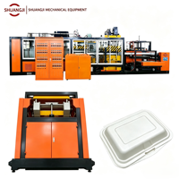 Nouvel équipement de production de boîtes à lunch en mousse PS, machine de découpe et de thermoformage sous vide à moteur de pompe contrôlé par PLC, automatique