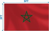 Drapeau du Maroc en polyester 3*5 pieds, personnalisable, pour événements sportifs