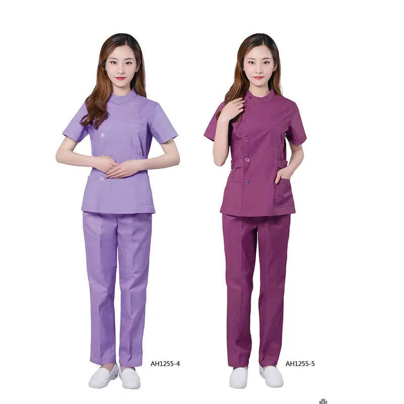 Custom hospital wear best quality Unisex Working short Sleeve Stylish Slim Fit Round Neck shirts and pants sets