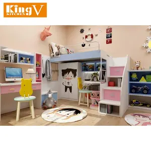 Kingv vários estilos de guarda-roupa infantil, guarda-roupa, estante e cama kingv