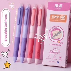 Verschiedene Farben 4er-Set 0,5mm lösch bare neutrale Stifte Einziehbarer Easy Grip Schwarz/Blau-Gel stift für Schüler Schul briefpapier - Product Image 3