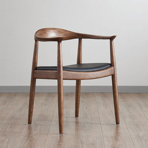 Nordic Solid Wood <b>Dining</b> <b>Chair</b> Walnut And Ash Wood Upholstered Seat Modern <b>Dining</b> Room <b>Chair</b> - Product Image 3