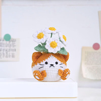 Tanaman Bunga Matahari Rajutan Crochet, Rajutan Crochet Buatan Tangan Ukuran Besar, Bunga Palsu Kuning untuk Dekorasi Meja Kamar Tidur